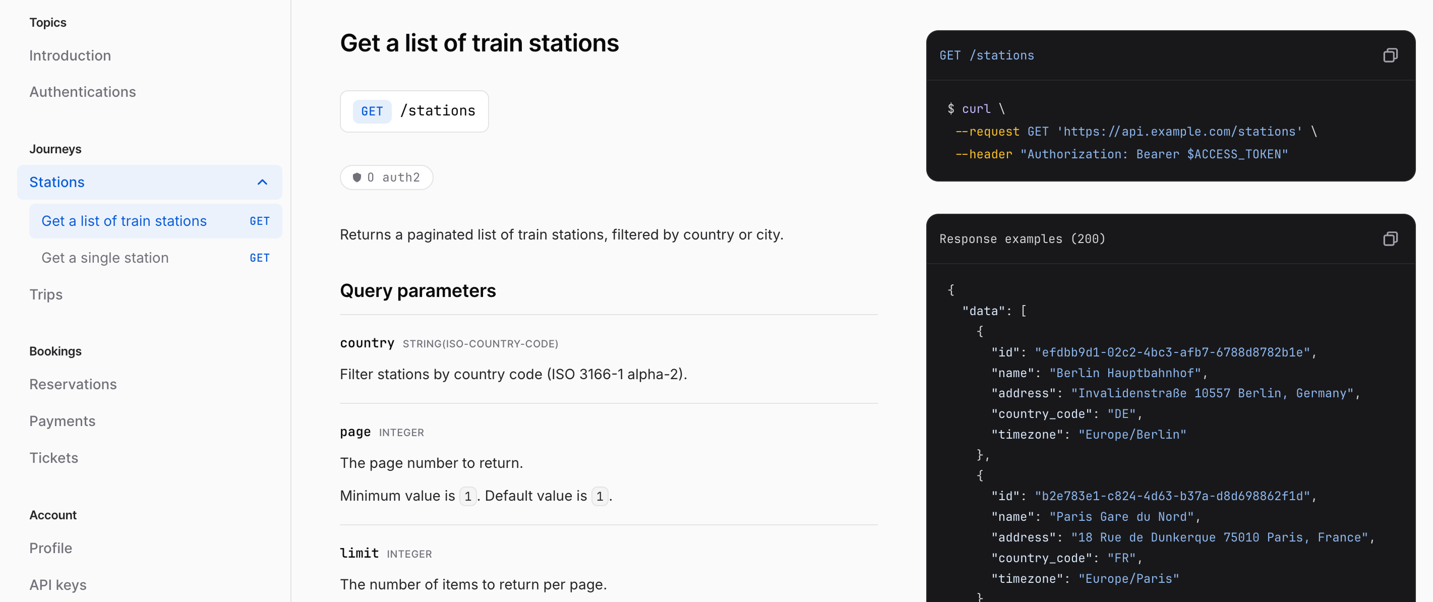 A navigation with parent tags